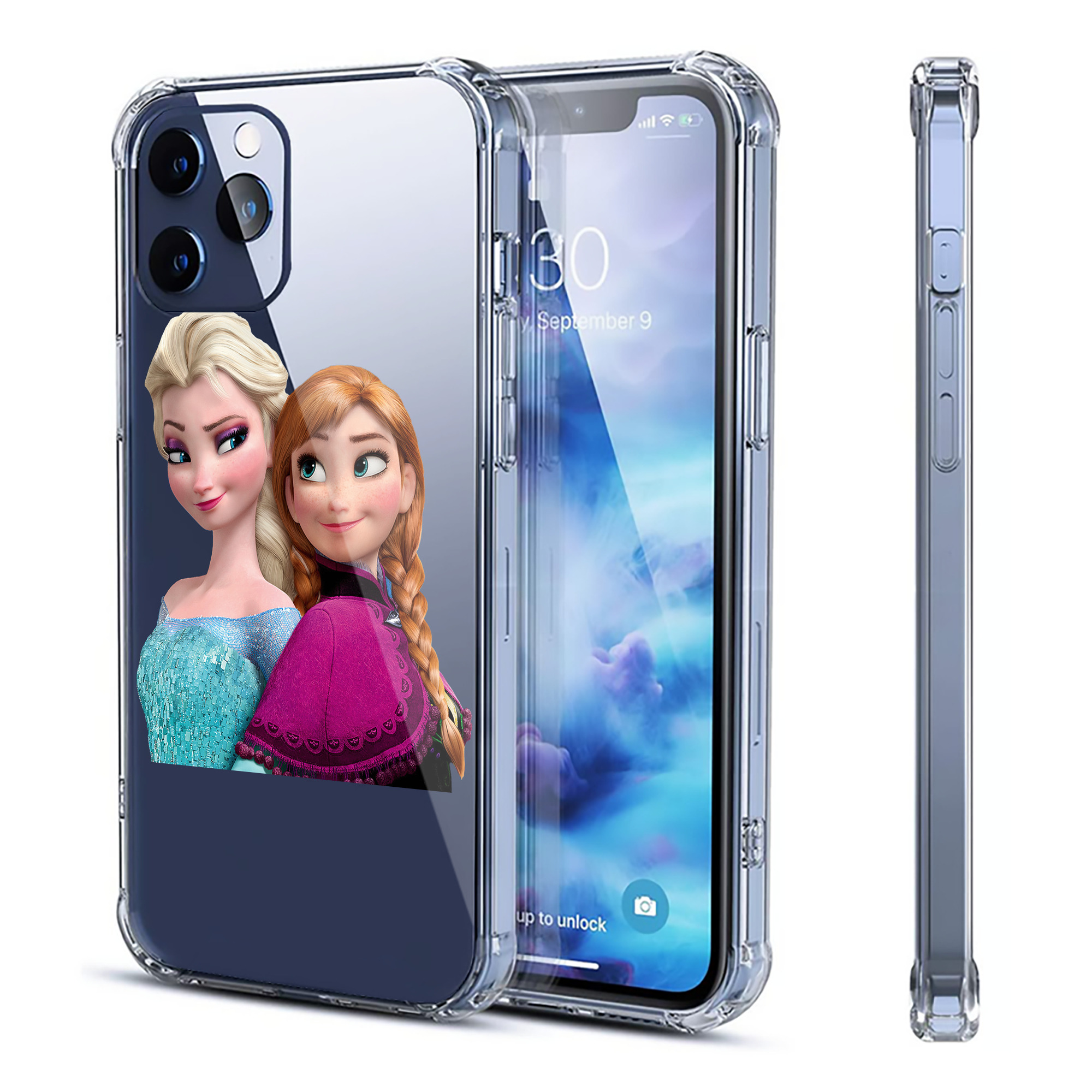 （画像用） アナと雪の女王 アンナ エルサ Frozen Anna Elsa 【iPhone 12シリーズ対応】透明スマホケース（クリアソフトケース）